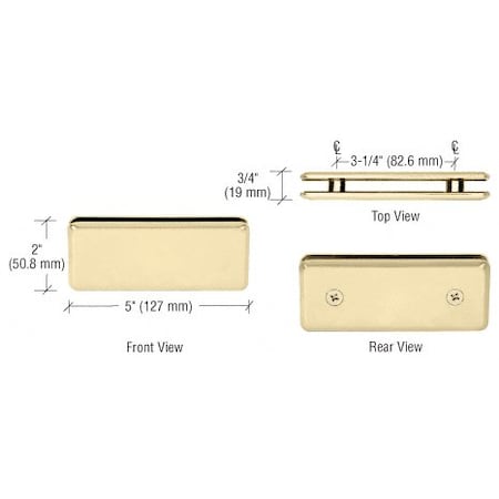 Cr Laurence Satin Brass Beveled 180 Glass-to-Glass Clamp BGC180SB